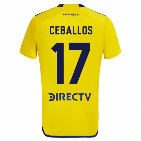 Kandiny Homme Maillot Julián Ceballos #17 Jaune Tenues Extérieur 2023/24 T-Shirt