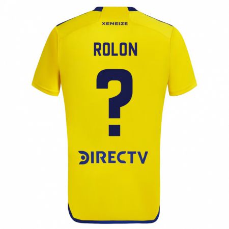 Kandiny Homme Maillot Maximiliano Rolon #0 Jaune Tenues Extérieur 2023/24 T-Shirt