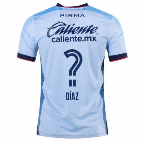Kandiny Homme Maillot Josué Díaz #0 Bleu Ciel Tenues Extérieur 2023/24 T-Shirt