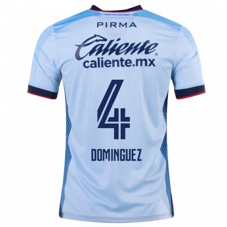 Kandiny Homme Maillot Julio Cesar Dominguez #4 Bleu Ciel Tenues Extérieur 2023/24 T-Shirt