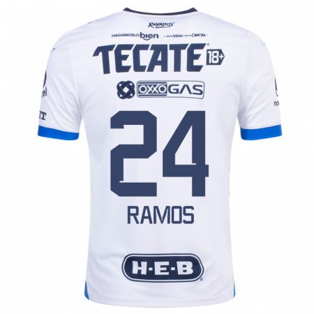 Kandiny Homme Maillot César Ramos #24 Blanc Tenues Extérieur 2023/24 T-Shirt