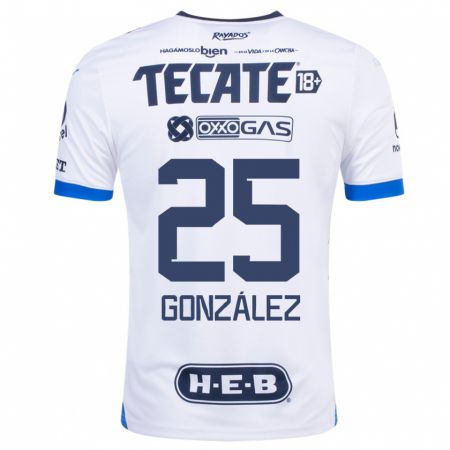 Kandiny Homme Maillot Jonathan González #25 Blanc Tenues Extérieur 2023/24 T-Shirt
