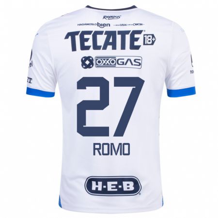 Kandiny Homme Maillot Luis Romo #27 Blanc Tenues Extérieur 2023/24 T-Shirt