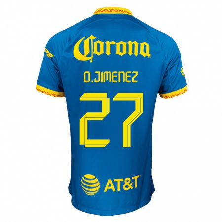 Kandiny Homme Maillot Óscar Jiménez #27 Bleu Tenues Extérieur 2023/24 T-Shirt