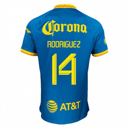 Kandiny Homme Maillot Monica Rodriguez #14 Bleu Tenues Extérieur 2023/24 T-Shirt