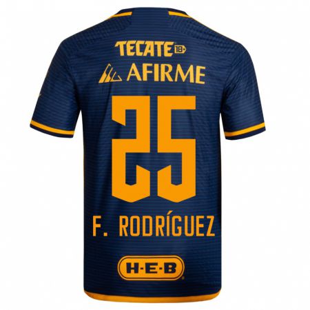 Kandiny Homme Maillot Felipe Rodríguez #25 Bleu Foncé Tenues Extérieur 2023/24 T-Shirt