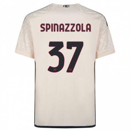 Kandiny Femme Maillot Leonardo Spinazzola #37 Blanc Cassé Tenues Extérieur 2023/24 T-Shirt
