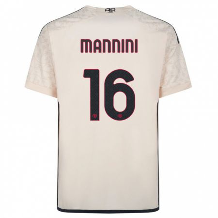 Kandiny Femme Maillot Mattia Mannini #16 Blanc Cassé Tenues Extérieur 2023/24 T-Shirt