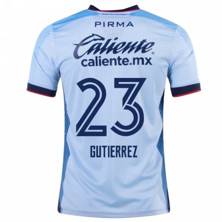 Kandiny Femme Maillot Ivonne Gutierrez #23 Bleu Ciel Tenues Extérieur 2023/24 T-Shirt