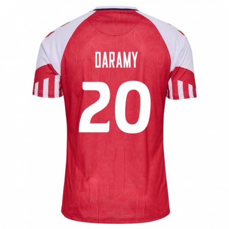 Kandiny Enfant Maillot Danemark Mohamed Daramy #20 Rouge Tenues Domicile 24-26 T-Shirt