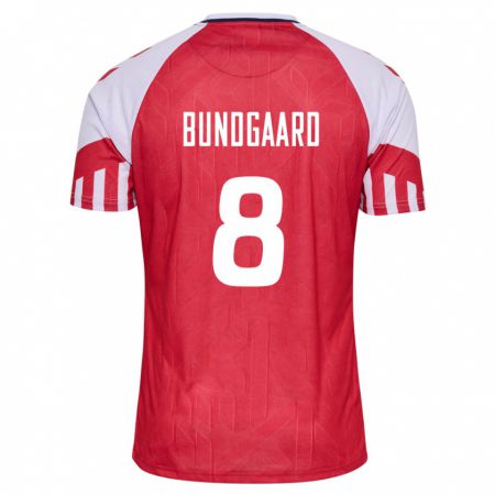 Kandiny Enfant Maillot Danemark Filip Bundgaard #8 Rouge Tenues Domicile 24-26 T-Shirt