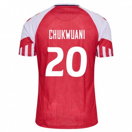 Kandiny Enfant Maillot Danemark Tochi Chukwuani #20 Rouge Tenues Domicile 24-26 T-Shirt