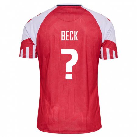 Kandiny Enfant Maillot Danemark Julius Beck #0 Rouge Tenues Domicile 24-26 T-Shirt
