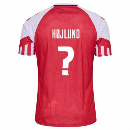 Kandiny Enfant Maillot Danemark Emil Højlund #9 Rouge Tenues Domicile 24-26 T-Shirt