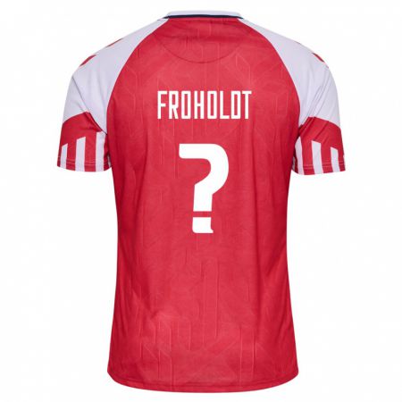 Kandiny Enfant Maillot Danemark Victor Froholdt #0 Rouge Tenues Domicile 24-26 T-Shirt
