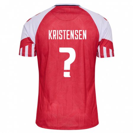 Kandiny Enfant Maillot Danemark Mikkel Kristensen #0 Rouge Tenues Domicile 24-26 T-Shirt