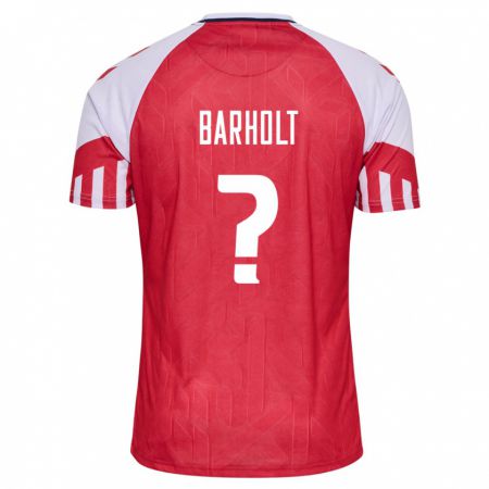 Kandiny Enfant Maillot Danemark Noah Barholt #0 Rouge Tenues Domicile 24-26 T-Shirt