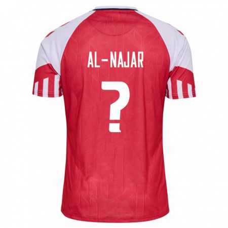 Kandiny Enfant Maillot Danemark Ali Al-Najar #0 Rouge Tenues Domicile 24-26 T-Shirt