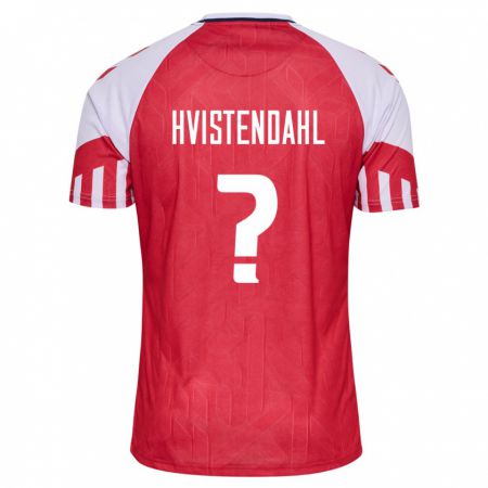 Kandiny Enfant Maillot Danemark Johan Hvistendahl #0 Rouge Tenues Domicile 24-26 T-Shirt