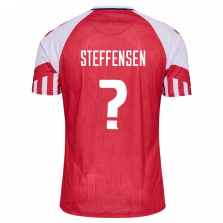 Kandiny Enfant Maillot Danemark Mark Steffensen #0 Rouge Tenues Domicile 24-26 T-Shirt