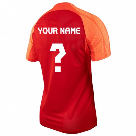 Kandiny Enfant Maillot Canada Votre Nom #0 Orange Tenues Domicile 24-26 T-Shirt