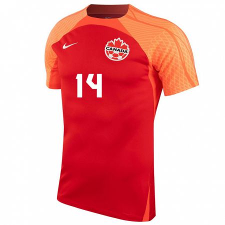 Kandiny Enfant Maillot Canada Mark-Anthony Kaye #14 Orange Tenues Domicile 24-26 T-Shirt