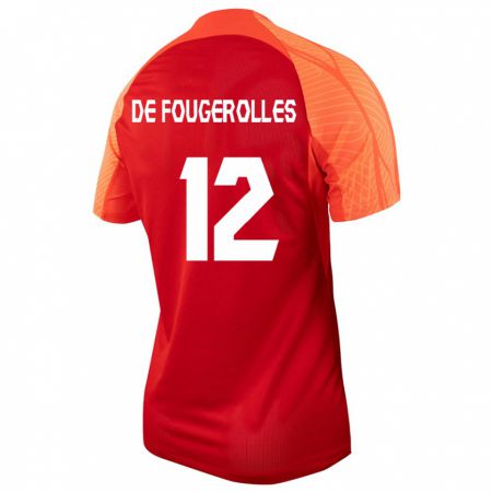 Kandiny Enfant Maillot Canada Luc De Fougerolles #12 Orange Tenues Domicile 24-26 T-Shirt