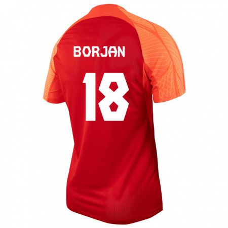 Kandiny Enfant Maillot Canada Milan Borjan #18 Orange Tenues Domicile 24-26 T-Shirt