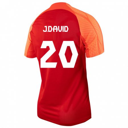 Kandiny Enfant Maillot Canada Jonathan David #20 Orange Tenues Domicile 24-26 T-Shirt