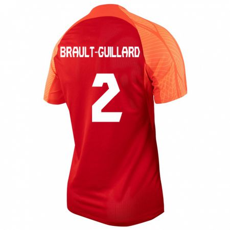 Kandiny Enfant Maillot Canada Zachary Brault-Guillard #2 Orange Tenues Domicile 24-26 T-Shirt
