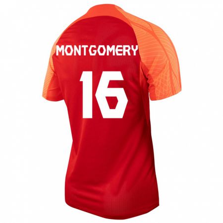 Kandiny Enfant Maillot Canada Callum Montgomery #16 Orange Tenues Domicile 24-26 T-Shirt