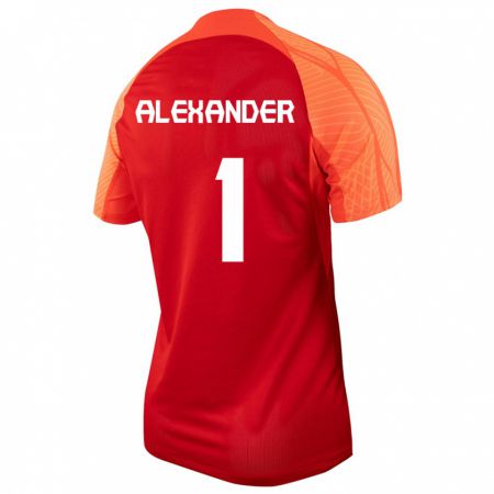 Kandiny Enfant Maillot Canada Ben Alexander #1 Orange Tenues Domicile 24-26 T-Shirt