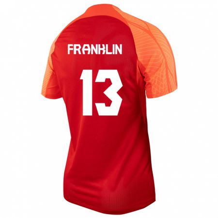 Kandiny Enfant Maillot Canada Kobe Franklin #13 Orange Tenues Domicile 24-26 T-Shirt