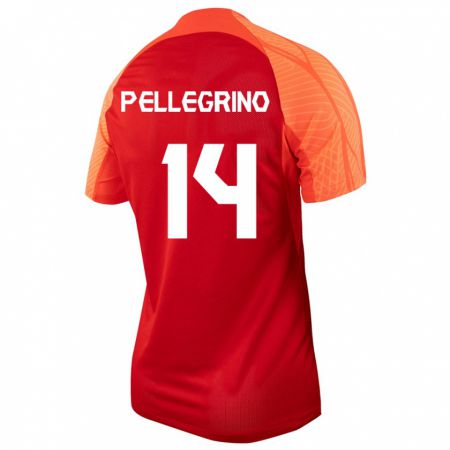 Kandiny Enfant Maillot Canada Gabriel Pellegrino #14 Orange Tenues Domicile 24-26 T-Shirt