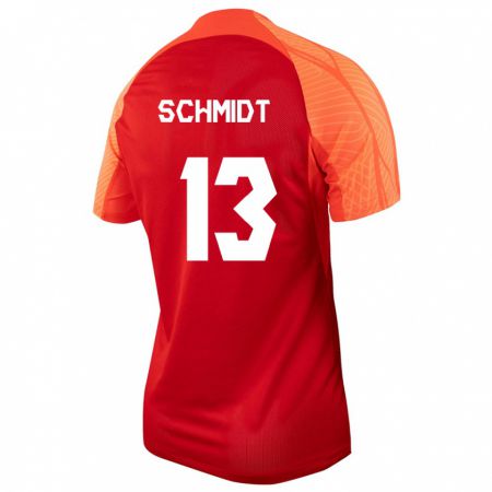 Kandiny Enfant Maillot Canada Sophie Schmidt #13 Orange Tenues Domicile 24-26 T-Shirt
