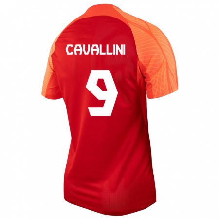 Kandiny Enfant Maillot Canada Lucas Cavallini #9 Orange Tenues Domicile 24-26 T-Shirt