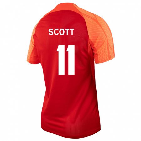 Kandiny Enfant Maillot Canada Desiree Scott #11 Orange Tenues Domicile 24-26 T-Shirt