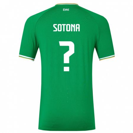 Kandiny Enfant Maillot Irlande Deji Sotona #0 Vert Tenues Domicile 24-26 T-Shirt