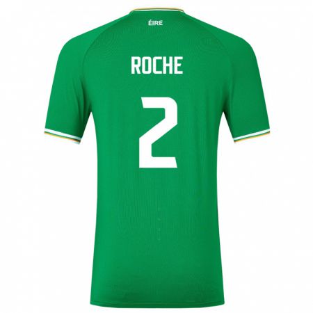 Kandiny Enfant Maillot Irlande James Roche #2 Vert Tenues Domicile 24-26 T-Shirt