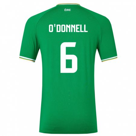 Kandiny Enfant Maillot Irlande Luke O'donnell #6 Vert Tenues Domicile 24-26 T-Shirt