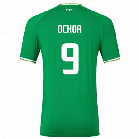 Kandiny Enfant Maillot Irlande Aarón Ochoa #9 Vert Tenues Domicile 24-26 T-Shirt