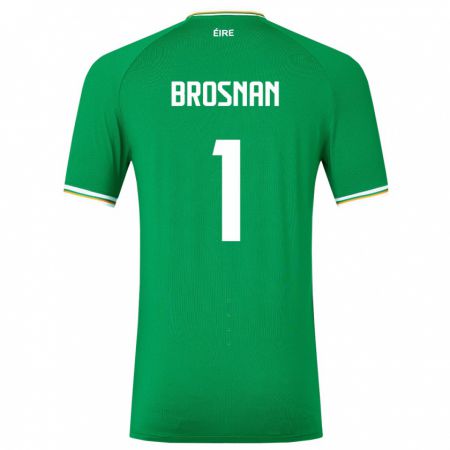 Kandiny Enfant Maillot Irlande Courtney Brosnan #1 Vert Tenues Domicile 24-26 T-Shirt