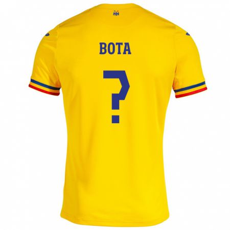 Kandiny Enfant Maillot Roumanie Alexandru Bota #0 Jaune Tenues Domicile 24-26 T-Shirt