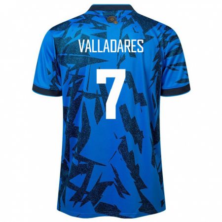 Kandiny Enfant Maillot Salvador Jefferson Valladares #7 Bleu Tenues Domicile 24-26 T-Shirt
