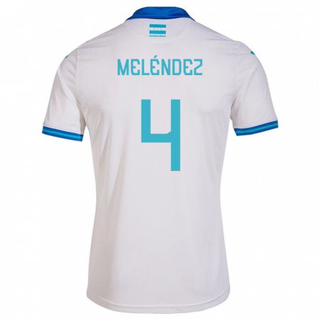 Kandiny Enfant Maillot Honduras Carlos Meléndez #4 Blanc Tenues Domicile 24-26 T-Shirt
