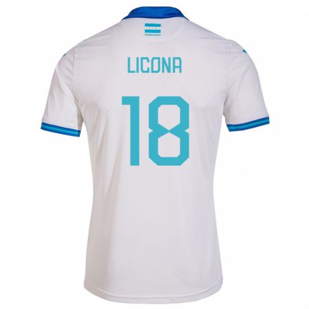 Kandiny Enfant Maillot Honduras Marlon Licona #18 Blanc Tenues Domicile 24-26 T-Shirt