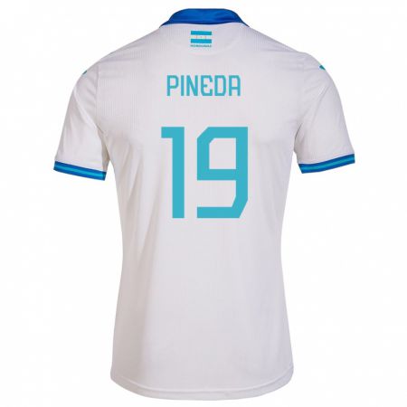 Kandiny Enfant Maillot Honduras Carlos Pineda #19 Blanc Tenues Domicile 24-26 T-Shirt