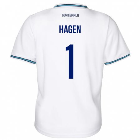 Kandiny Enfant Maillot Guatemala Nicholas Hagen #1 Blanc Tenues Domicile 24-26 T-Shirt
