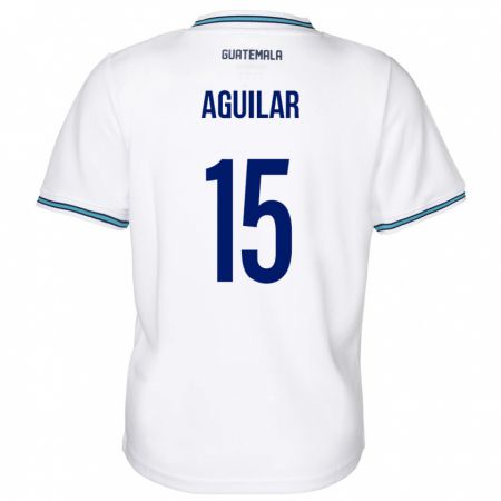 Kandiny Enfant Maillot Guatemala Carlos Aguilar #15 Blanc Tenues Domicile 24-26 T-Shirt