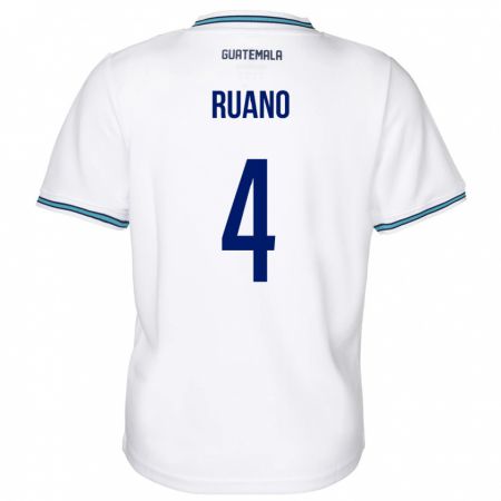 Kandiny Enfant Maillot Guatemala Michelle Ruano #4 Blanc Tenues Domicile 24-26 T-Shirt